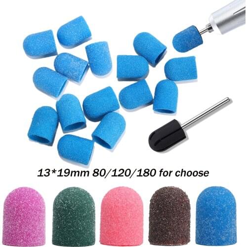 TP 6pcs Sanding Cap+Shaft Nail Drill Bits Nail Art Sanding Caps Bands for Manicure Machine Replacement Sander Nail Cleaning Tool