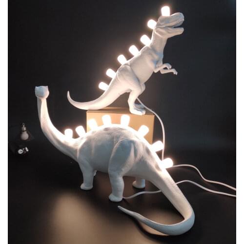 SELETTI JURASSIC Table Lamps for Bedroom Resin Brontosaurus T-Rex Dinosaur Desk Lamp Bedside Home Decor Led Stand Light Fixtures
