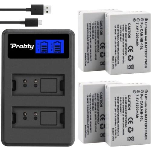 NB-10L Replacement Battery and USB Dual Charger for Canon SX40 HS SX40HS SX50 SX60 HS G1 X G3 X G15 G16