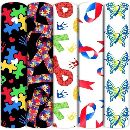 Awareness Ribbon Print Polyester Cotton/4wayStretch Fabric Patchwork Sewing Kid Home Textile Cloth Quilting Dress Curtain,c17051