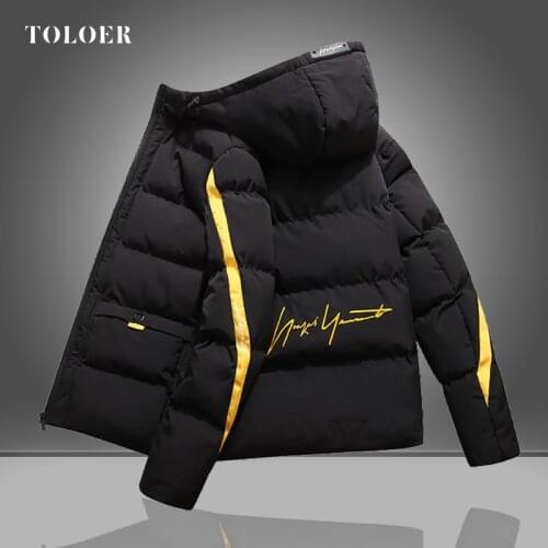 Mens Hooed Parkas Coat 2021 New Mens Thicken Outdoor Parka Winter Warm Soft Outwear Male Fashion Patchwork Zipper Men Clothing