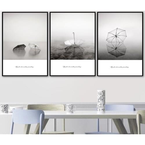 Landscape Rain Grey Theme Pure Home Decor Painting Space Wall Art For Living Room Nordic Minimalist Style Poster Canvas Unframe