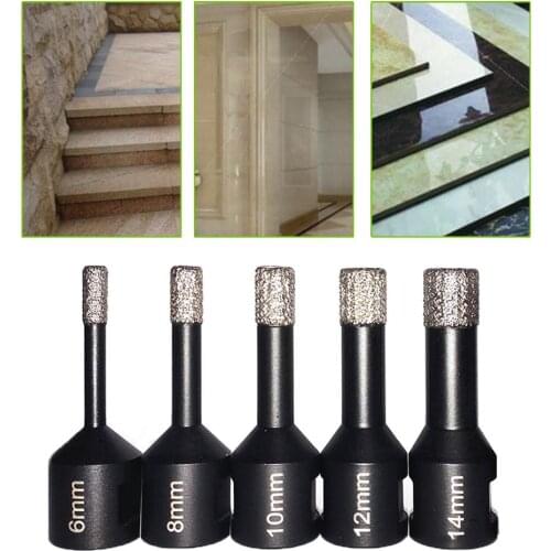 Professional Quality Dry Vacuum Brazed Diamond Drilling Core Bits Ceramic Tile Hole Saw Granite Marble Drill Bits M14 Thread