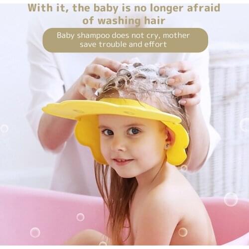 Baby Shower Cap Adjustable Hair Wash Bath Infant Ear Protect Cap Hat for Baby Shampoo Shield Children Bathing Shower