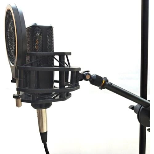 Adjustable Microphone Shock Mount with Filter for Broadcasting Recording, Fit 3/8" 5/8" threads Arms