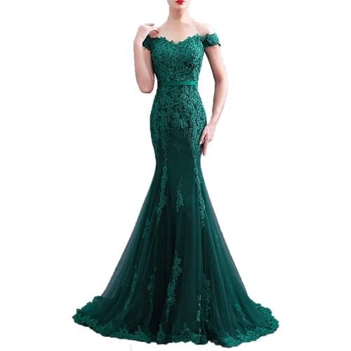 Sexy v-neck decals long green bride dress mom dress wedding banquet dress can be customized size