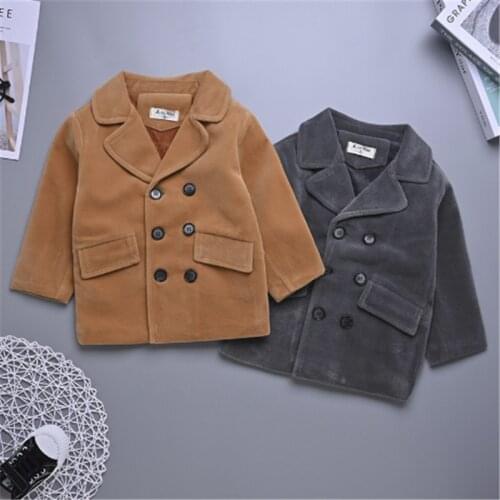 Boys Wool Suits Spring Autumn Children Fashion Outerwear Clothes For Baby 1 To 4 Years Kids Thick Coat Toddler Jackets Outfits