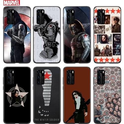 Silicone Cover Marvel Winter Soldier White Wolf For Huawei P 50 P40 P30 P20 P10 P9 P8 Pro Plus Lite E mini 2017 2019 Phone Case