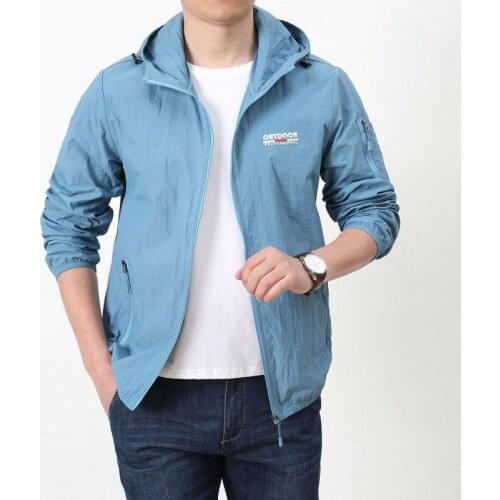 Light weight sunscreen men Jacket hooded summer outdoor loose big size breathable quick-drying Hoodies sports Outerwear Coat