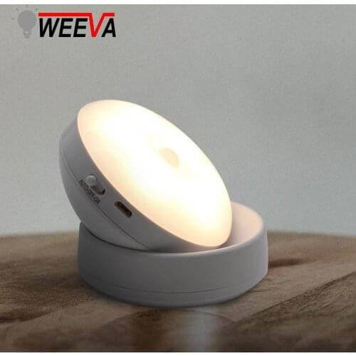 LED Night Light Motion Sensor USB Rechargeable Security Aisle Stairs Bedroom Kitchen Bedroom Cabinet Wall Lamp Home Toilet