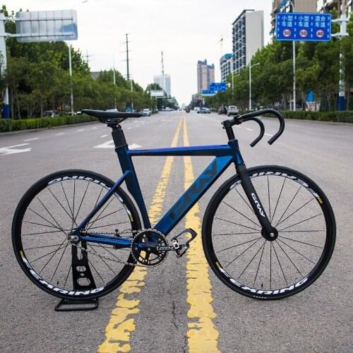 Track Bicycle Aluminum Alloy Fixed Gear Bike Wind Eesistance Streamlined lat Spoke 700C Wheels Hollow Crankset Bike Single Speed