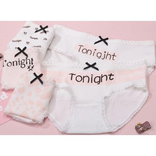 5Pcs/lot 2021 New Womens Panties Cute Bowknot Girls Underwear Cotton Printed Briefs For Female Sexy Lingerie Pantys Underpants