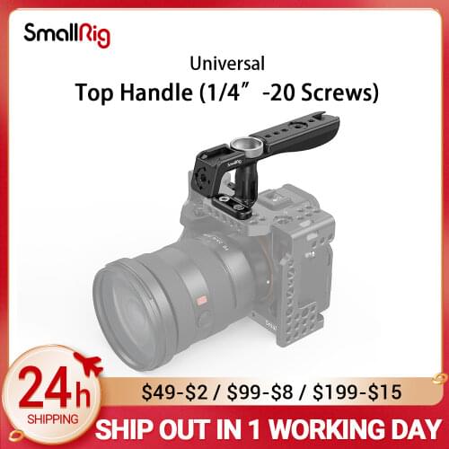 SmallRig Universal Lightweight Top Handle Grip For Digital Dslr Camera Cage featuring two 1/4”-20 threaded holes 2949