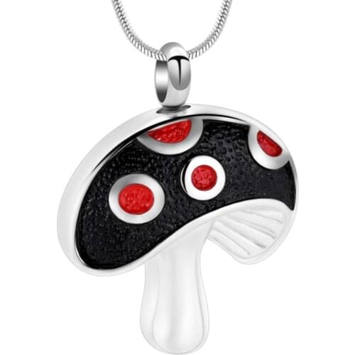 Mushroom Urn Necklace for Ashes Cremation Jewelry Stainless Steel Keepsake Memorial Jewelry