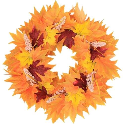Artificial Door Maple Leaves Wreath, Door Hanging Garland Pendant, Wedding Home Living Room Door Decor