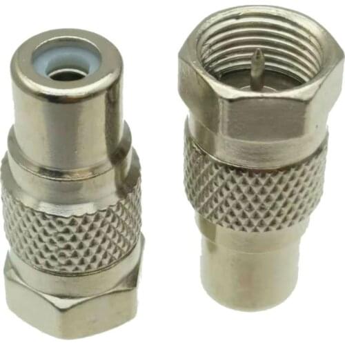 1Pcs Adapter F TV male plug to RCA TV female jack straight RF COAXIAL Connector