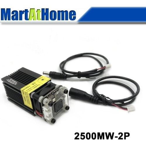 2.5W 450nm Blue Violet Laser Module TTL PWM DC 12V 2P Adjustable Focal Length Built-in Driver for CNC Engraving Cutting