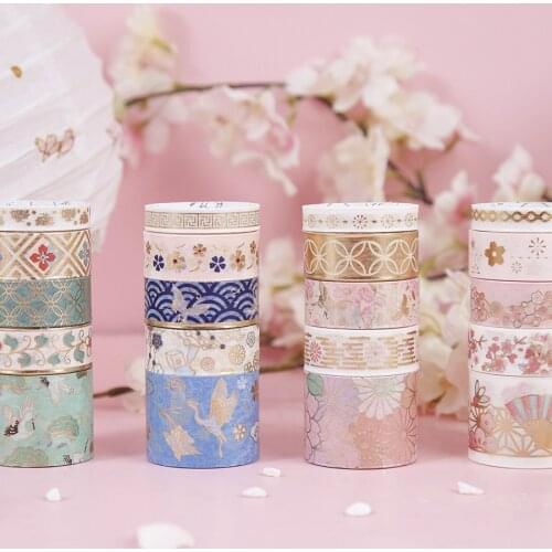 20 Pcs/Box Gilding Forbidden City Wind Cherry Universe Washi Tape Diy Decoration for Scrapbooking Masking Tape Adhesive Tape