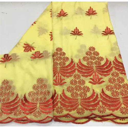 2021 Latest High Quality Embroidered African Cotton Fabric Swiss Voile Lace Fabric Popular Dubai Style 5+2 Yards /Set! LCF2.333