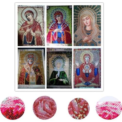 2021 glass diamond hot sale 5d diy diamond painting religious icons diamond embroidery mosaic bead picture for christmas gift