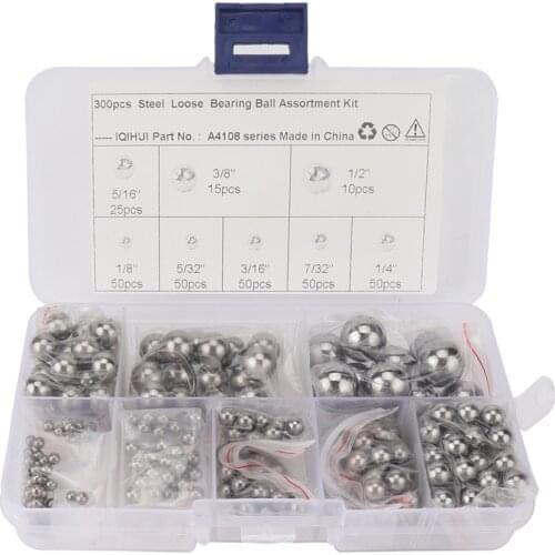 300pcs/lot Assorted Precision Steel Bearing Balls 3/32 1/8 5/32 3/16 7/32 1/4 inch Grade 25 High Precision Smooth Ball
