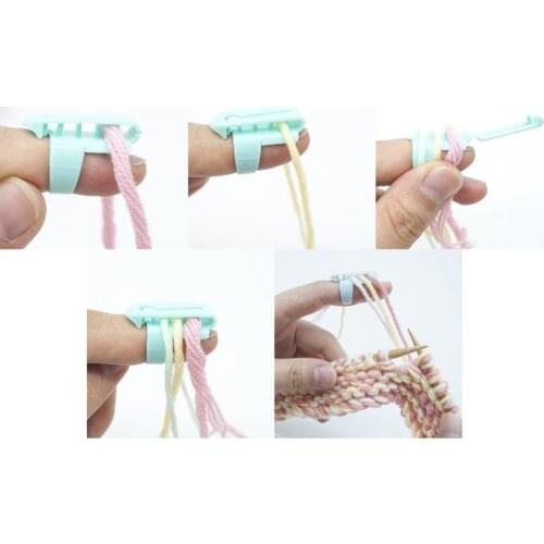 6x Yarn Guide Finger Holder Stainless Steel Knitting Accessories for Crochet