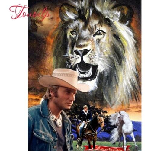 New Full Square Diamond 5D DIY Diamond Painting "Johnny Hallyday" Embroidery Cross Stitch Rhinestone Mosaic Painting Decor Gift