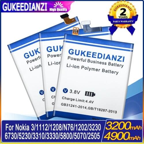 Battery For Nokia BL-5C BL-4C BL-5J BL-5CT BLC-2 BL-4B BL-5B HE319 Battery For Nokia3 TA-1020 1112 1202 5230 3330 N76 5000 3230