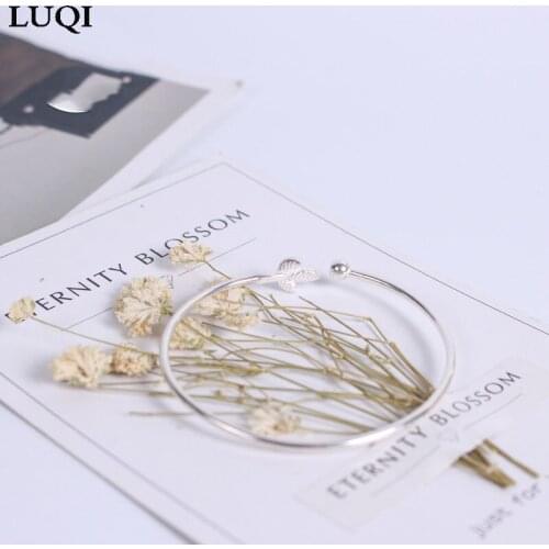 S925 sterling silver bracelet art small fresh leaf tree bud size adjustable opening bracelet for girlfriend CYXQXXSYZZh001