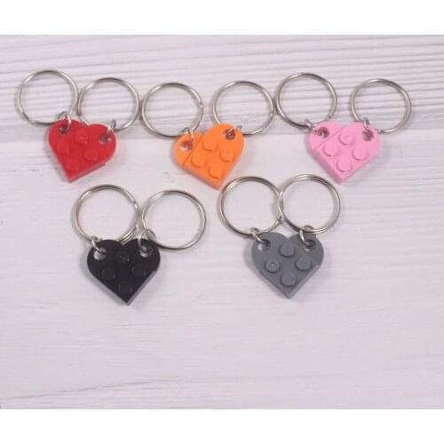 Brick Heart Keychain/ring toys Multicolor Couples Girlfriend Boyfriend Valentines Day BFF Compatible with Educational Gift