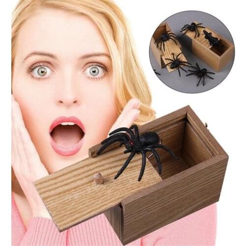 Kids Toy Wooden Toy Gag Prank Prank Joke Box Practical Scare Mouse by Gift Gecko Sent Toy Office Ran Christmas Spider H4F0