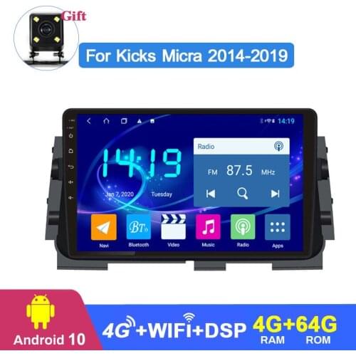 For NIissan Kicks Micra 2014-2019 Android 0 Car GPS Navigation Stereo Multimedia Player Built-in CarPlay and dsp function 4G LTE