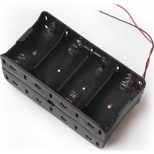 100pcs/lot Dual Wires Double Sides D Size Battery Holder Storage Box Case 8 Slots For 8 x 1.5V D Size Batteries