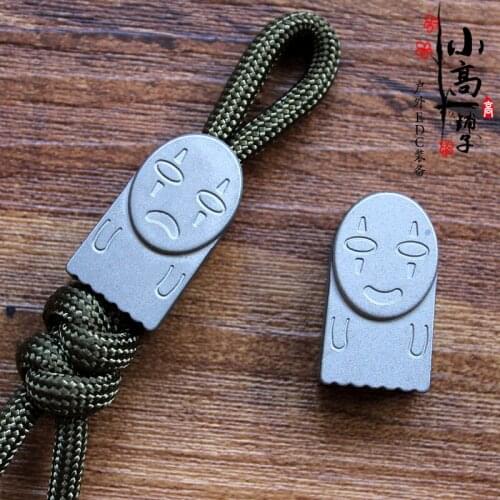 EDC Titanium Alloy Spirited Away No Face Man Knife Beads DIY Lanyard Pendant Buckle Zipper Umbrella Pendant EDC Pocket Tool