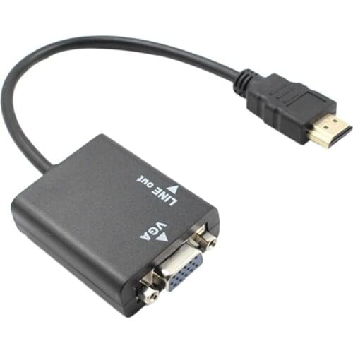 Quality 1080 P HD to VGA Adapter Cable Portable Video Converter Cord Computer to Screen Mini Video Audio Adapter