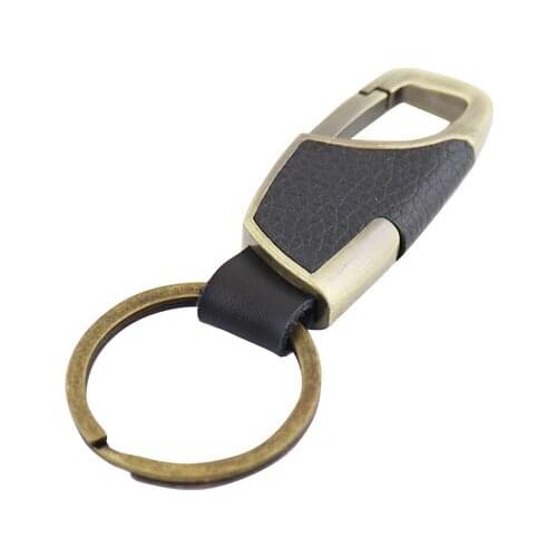 Leather for Car bronze luxurious male shield key ring Key Chains keychains