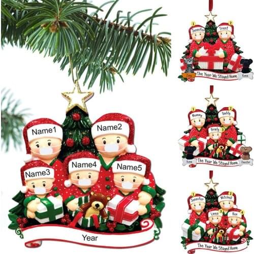 Snowman Doll Family Hanging Pendant Christmas Ornaments For Home Decorations DIY Handwritten Name Christmas Tree Decor