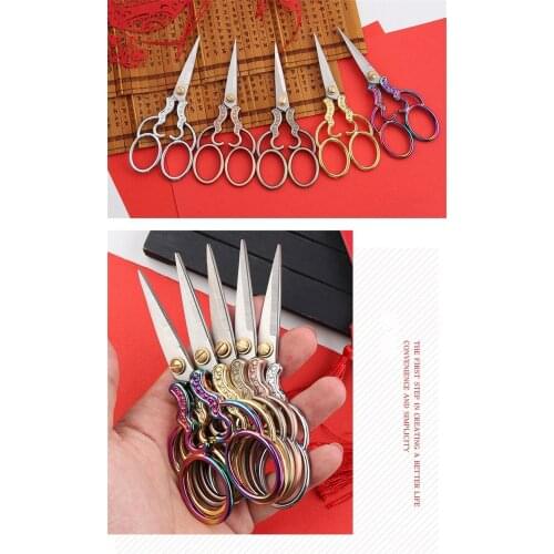 MLAEY Antique Scissors Stainless Steel Paper-cut Embroidery Scissors Retro Classic Craft Sewing Tailor Scissor DIY Tool