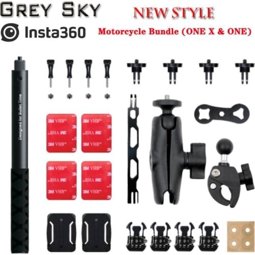 Insta360 ONE X2 and ONE R Selfie Stick and insta360 Motorcycle Bundle (ONE X & ONE R) Motorcycle riding accessories