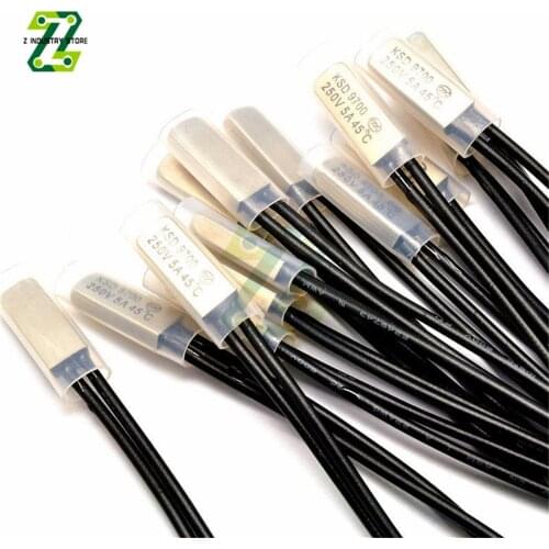 250V 5A Normally Open KSD9700 Metal Shell 40-135 Degree Optional Normally Open Metal Temperature Control Switch