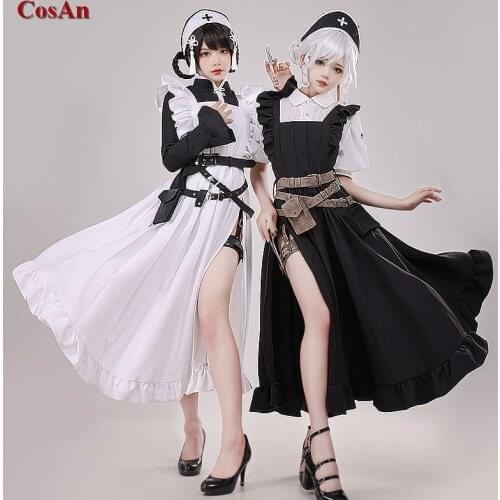New Original Gemini Cosplay Costume Elegant Sweet Black And White National Style Maid Outfit Activity Party Role Play Clothing