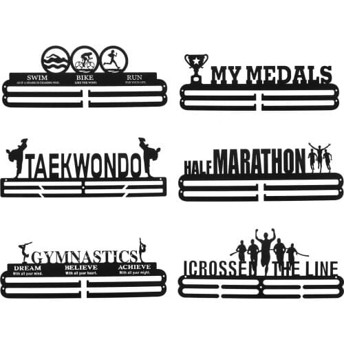 400mm Multi-Style Medal Hanging Holder Metal Steel Running Medal Stand Display Rack Sport Challenge Wall Hooks Iron Home Office