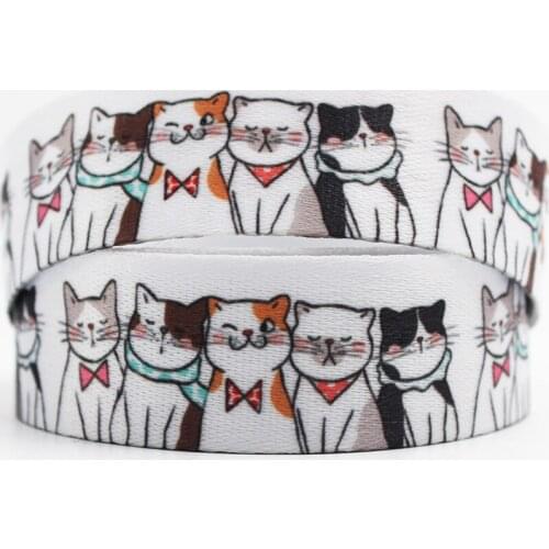 Cat Print Lanyard Ribbon Badge Id Lanyard/mobile Phone Strap/key Chain with Keychain Neck 10mm/16mm/20mm/25mm/35mm