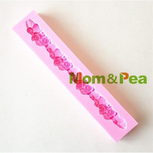 Mom&Pea 1326 Free Shipping Flower Tape Deco Silicone Mold Cake Decoration Fondant Cake 3D Mold Food Grade