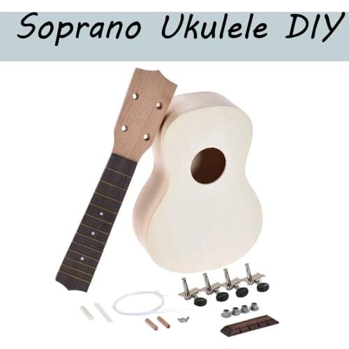 Soprano Ukulele DIY Soprano Hawaii Ukulele Kit 21 Uku Unfinished DIY KIT