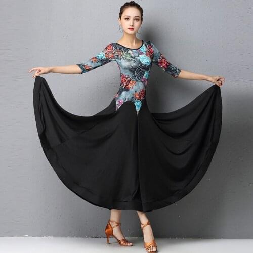 Modern Dance Clothes For Women Adult National Standard Dance Performance Costumes Female Ballroom Dance Practice Dress DQL4573
