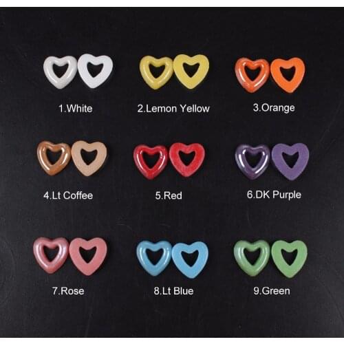 Heart-shaped nail art rhinestone ceramic beads 9 color mixed color 12mm DIY craft flat stone for nail art free shipping