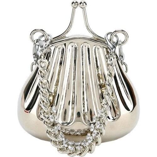 Silver Metal Shell Shoulder Bag Women Bags Mini Shell Chain Crossbody Bags for Women Clutch Bag Coin Purses Coin Bags 2021 New