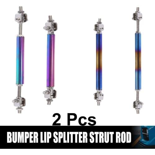 Uxcell Multicolor 2Pcs 100mm/150mm/200mm Adjustable Racing Front Bumper Lip Splitter Strut Tie Rod Bar Support Kit Car Styling