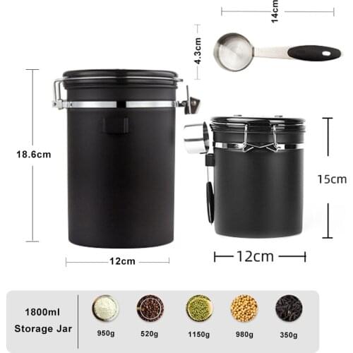 Moisture-proof Stainless Steel Sealed Tank Storage Tank Coffee Bean Milk Powder Jar Tea Pot Kitchen Grains Storage Box
